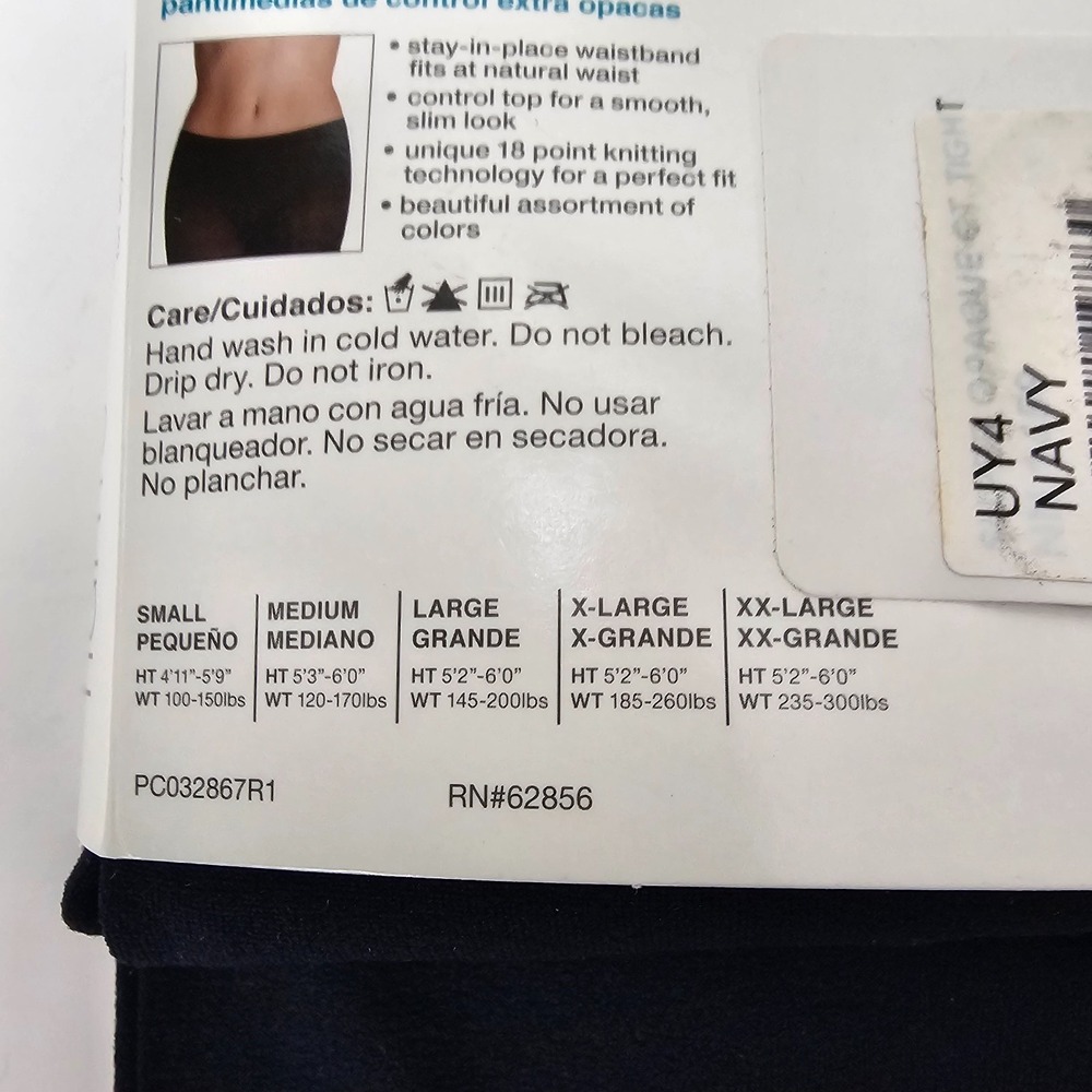 Lot of 2 Pairs No Nonsense Women's Tights Blue and‎ Purple Size XL - Picture 5 of 16